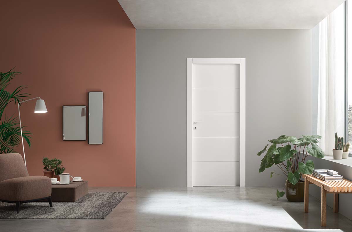 porta incisa bianca Ice modello Linea 4