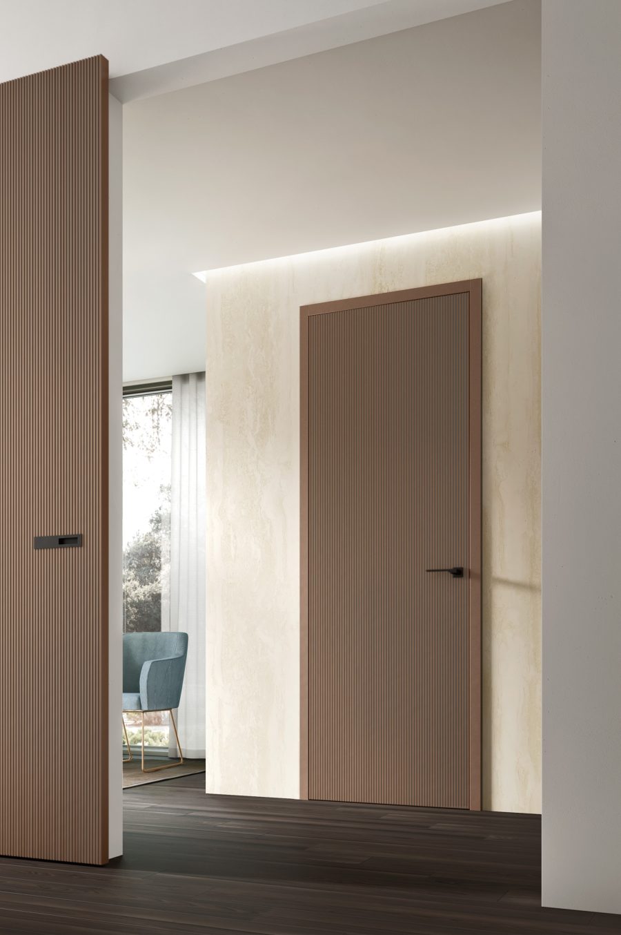 porta groovy bicolor stile cannettato