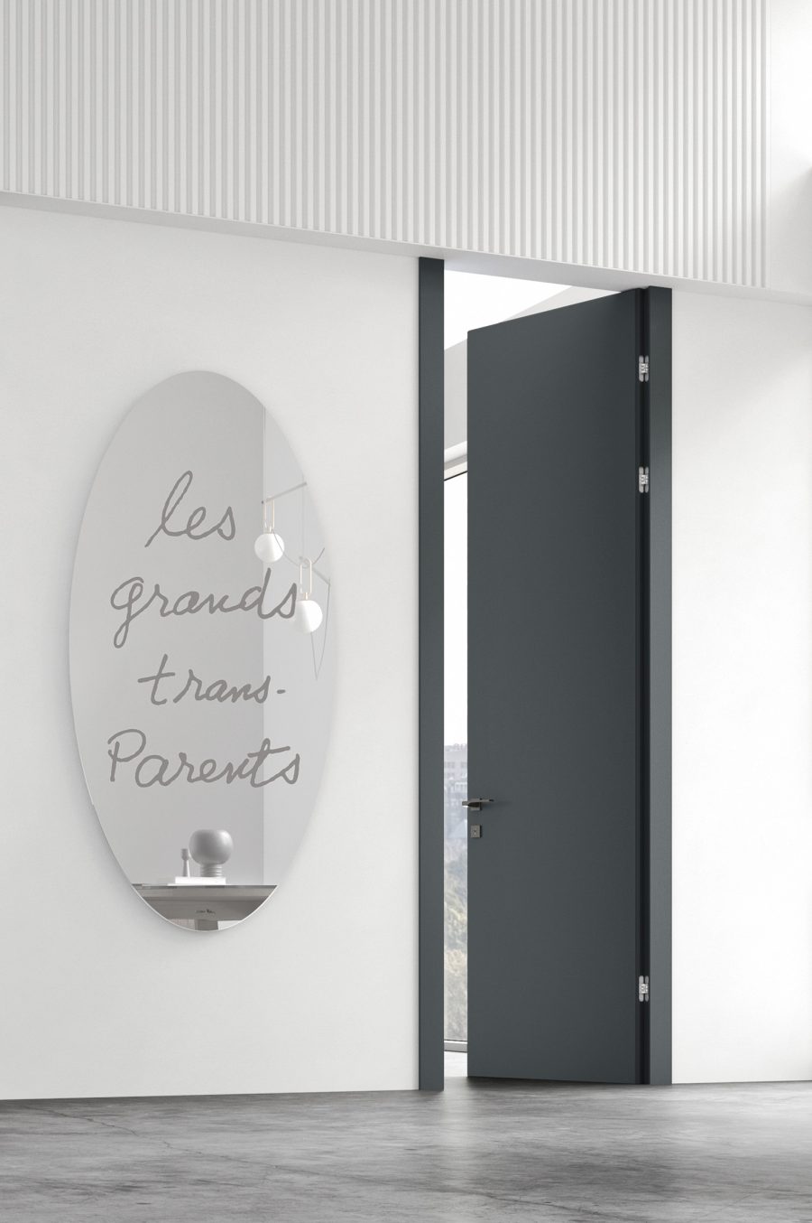 Porta interna Cashmere di Venus Design con cerniere a scomparsa